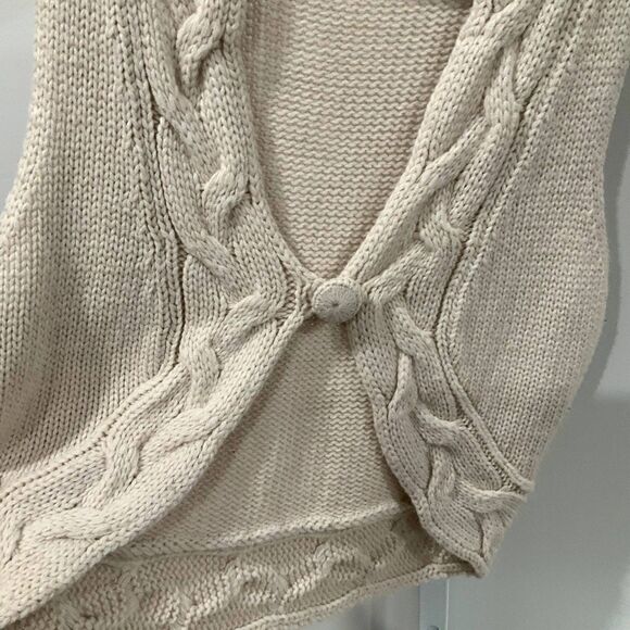 XXi Sleeveless One Button Cardigan Sweater Vest in Cream Size Medium - Picture 4 of 8